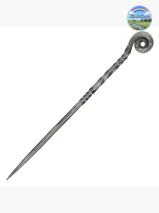 Forged Iron Twisted Spiral Hair Stick - Medieval Hair Pin for Everyday Wear main image 4